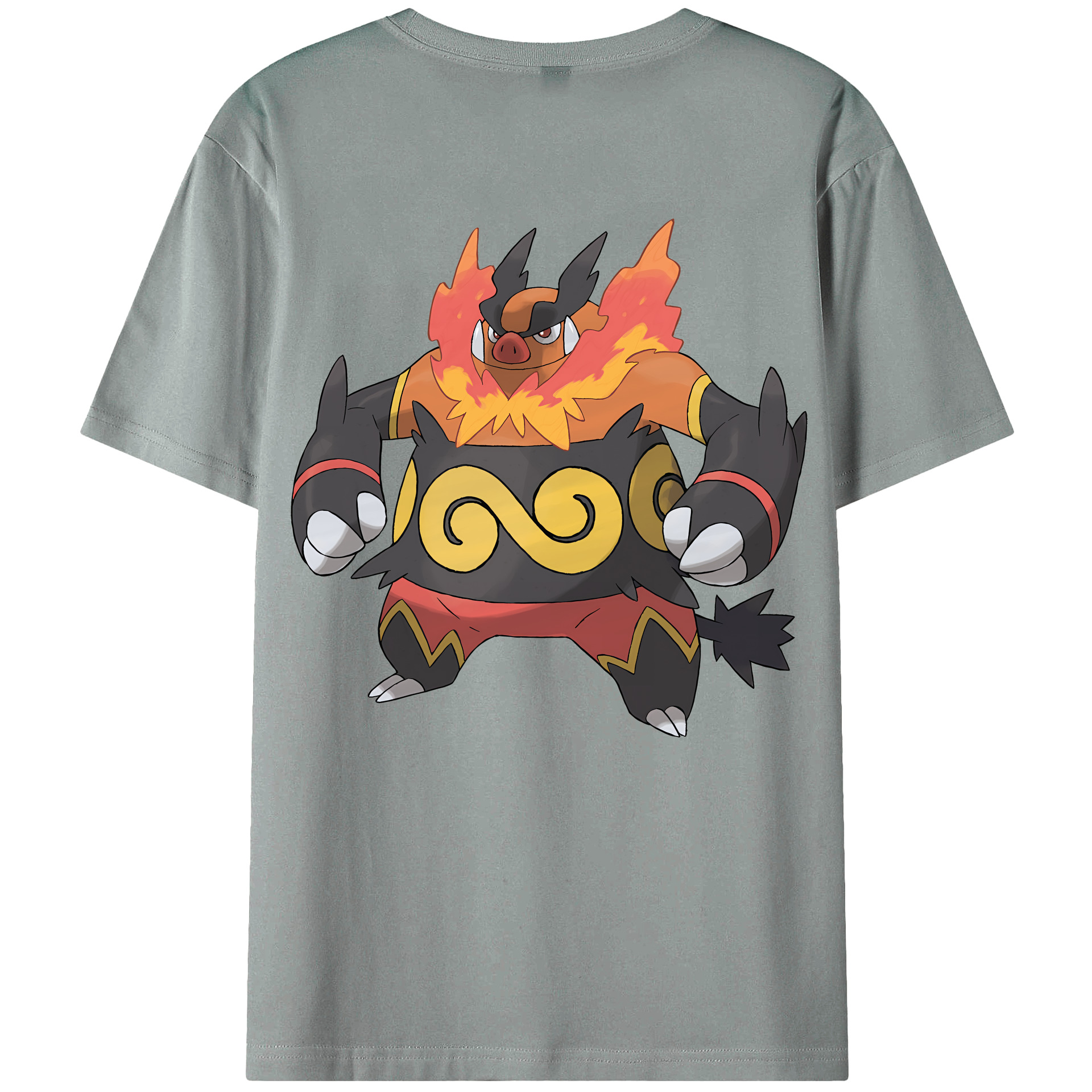 （画像用） ポケットモンスター Pokémon 綿100％ メンズ半袖Tシャツ（バックプリント） 通気性